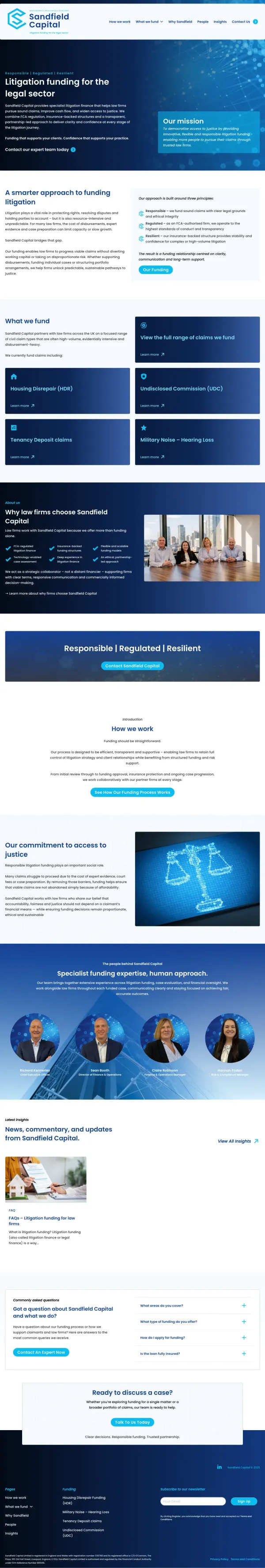 Sandfield Capital website screenshot