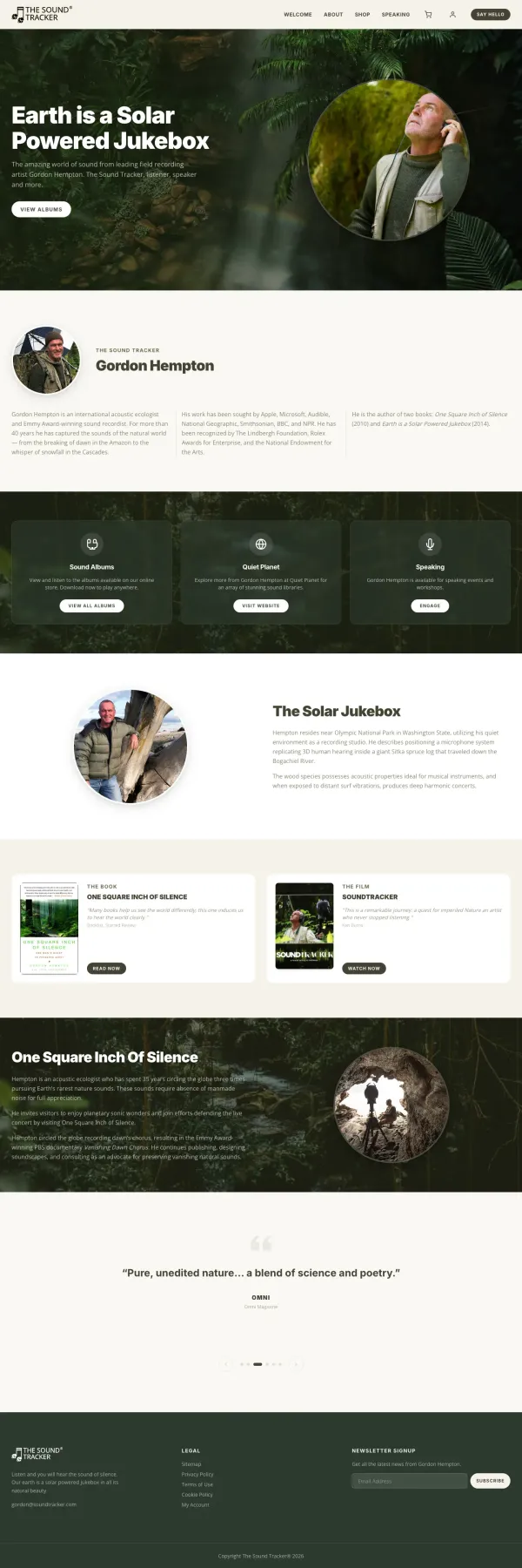 Soundtracker website screenshot