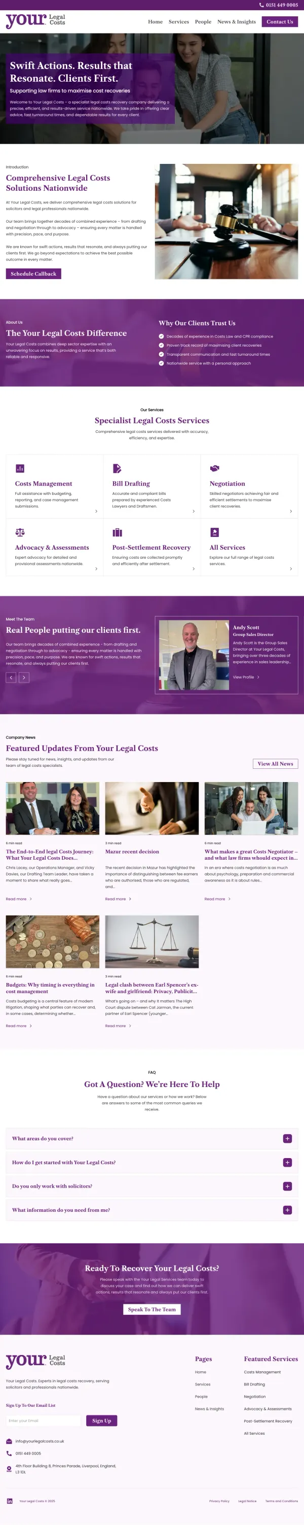 YOUR Legal Costs website screenshot