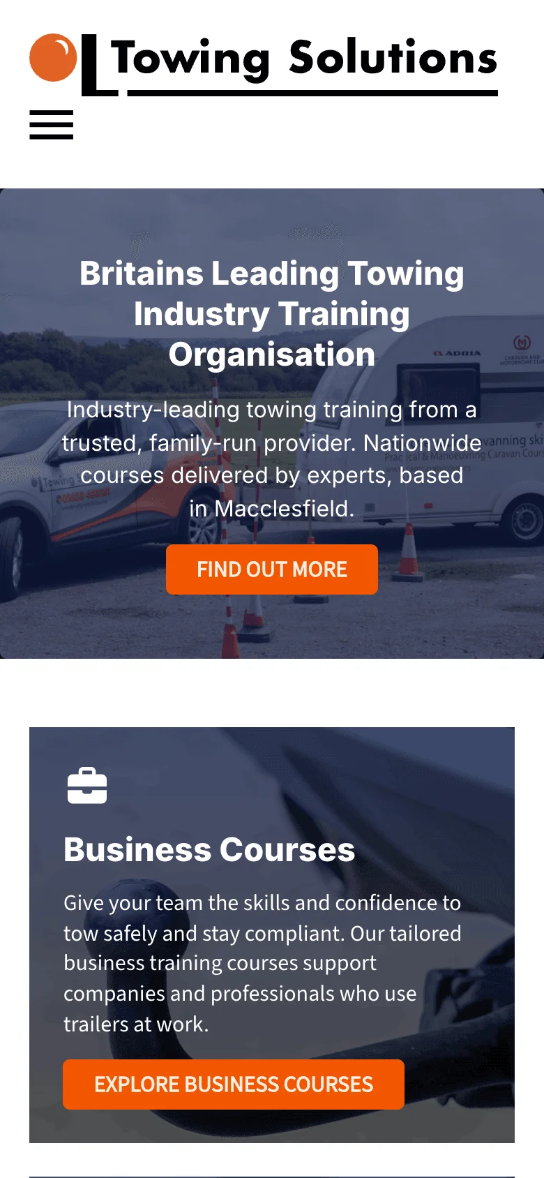 Towing Solutions mobile view